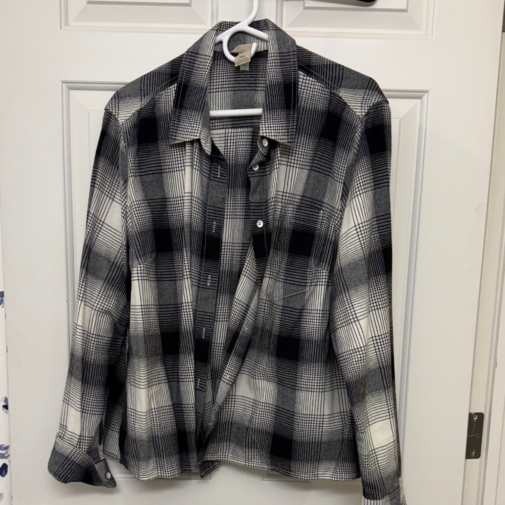 Duluth Trading Co Black and White Flannel Checkered Shirt! Size XXL